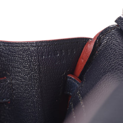 Hermes Epsom Contour Birkin 25 Bleu Indigo Rouge H 8 of 34