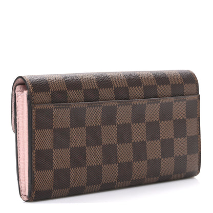 Louis Vuitton Damier Ebene Sarah Wallet NM Rose Ballerine 3 of 6