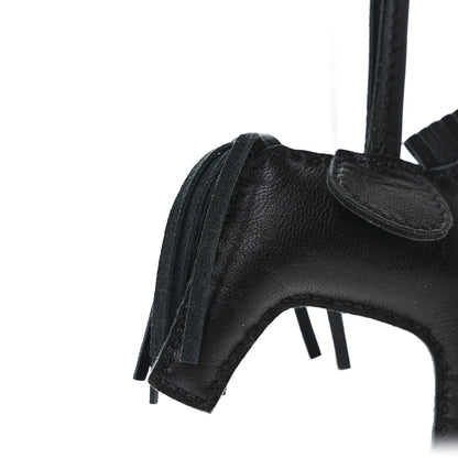Hermes Milo Lambskin Grigri Rodeo Horse Bag Charm PM So Black 5 of 6