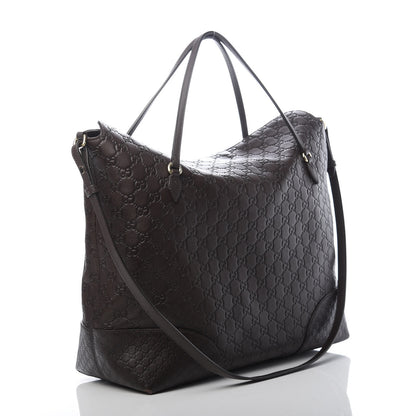 Gucci Guccissima Large Bree Foldover Tote Chocolate 3 of 13
