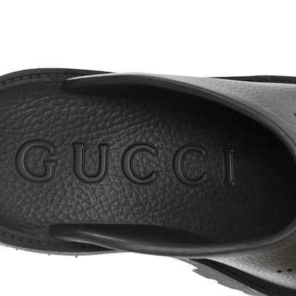 Gucci Rubber GG Monogram Perforated Elea Platform 55mm Lug Sole Sandals 38 Black 7 of 9
