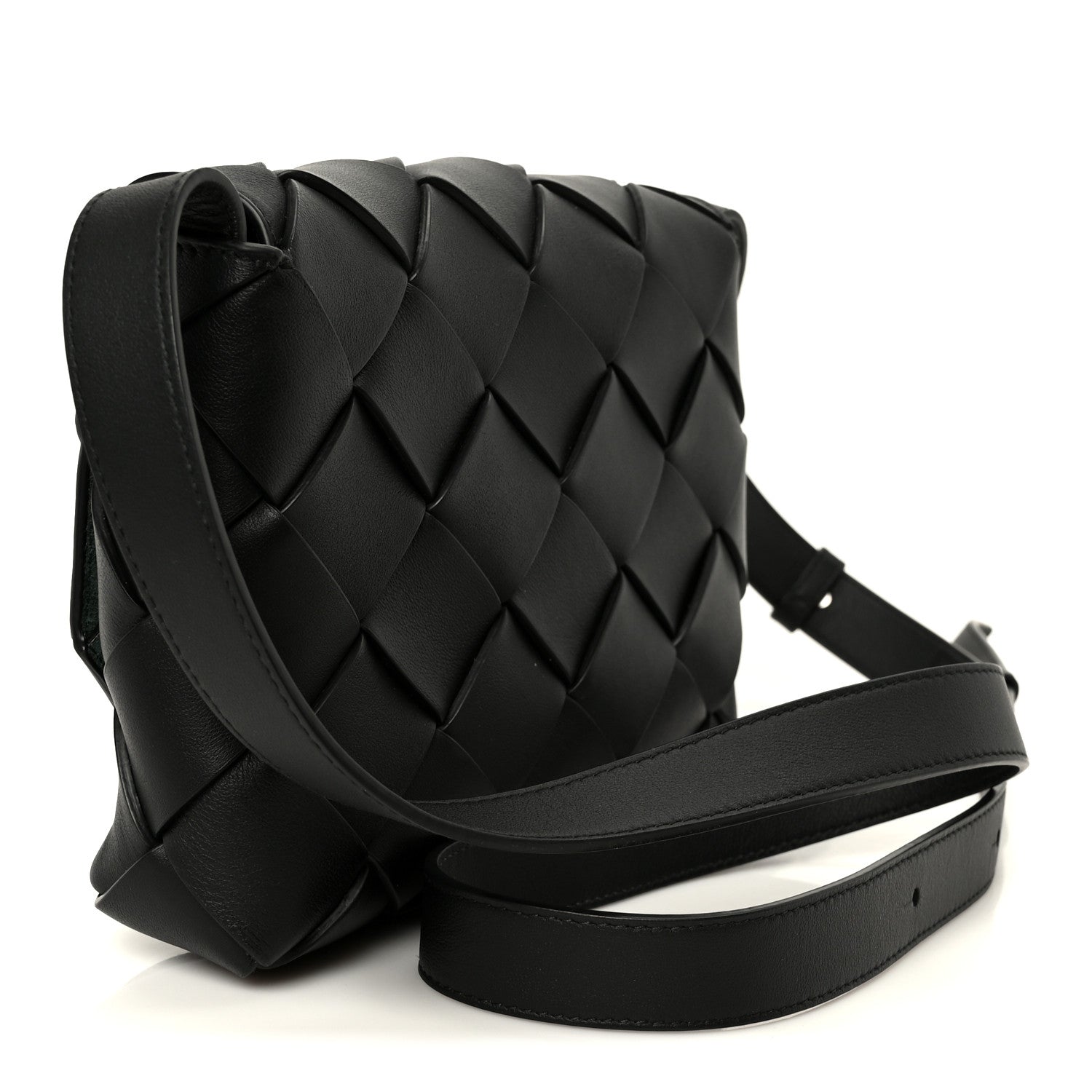Bottega Veneta Grained Calfskin Intreccio Small Diago Crossbody Bag Black 3 of 11