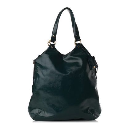 Saint Laurent Patent Calfskin Tribute Tote Petrol 1 of 9