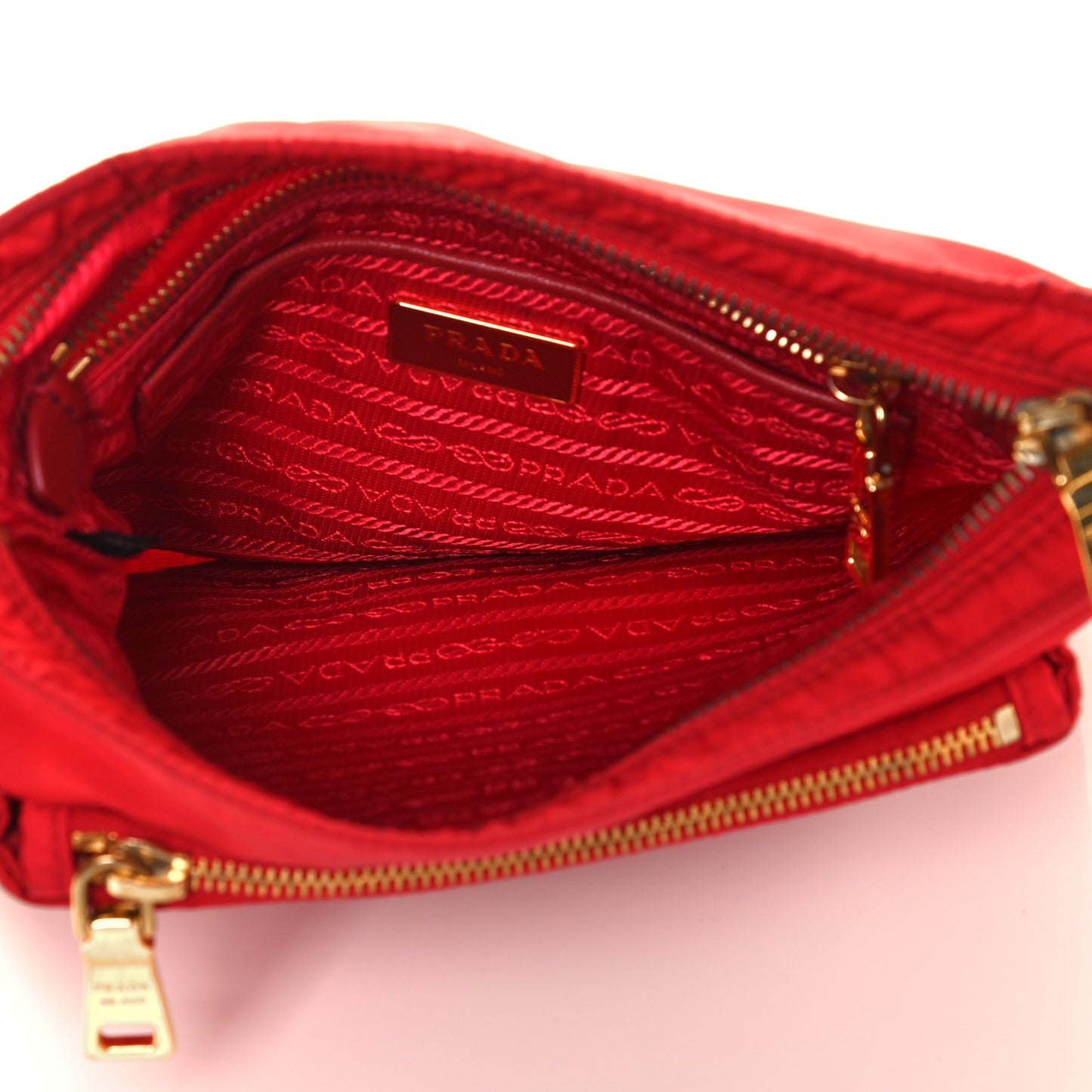 Tessuto Nylon Saffiano Pocket Messenger Bag Red