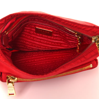 Prada Tessuto Nylon Saffiano Pocket Messenger Bag Red 5 of 10