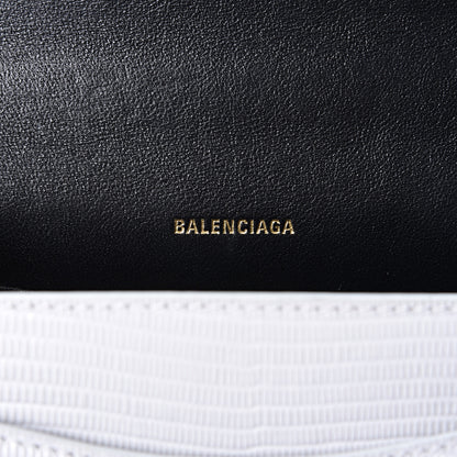 Balenciaga Patent Calfskin Lizard Embossed XS Sharp Top Handle Bag White 5 of 8