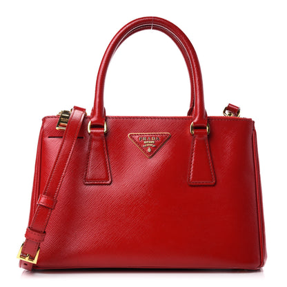 Prada Saffiano Vernice Mini Galleria Double Zip Tote Rosso 1 of 13