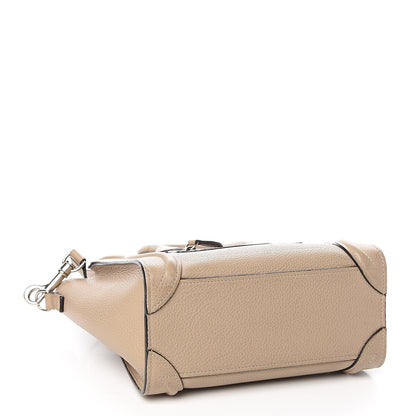 Celine Drummed Calfskin Nano Luggage Dune 4 of 13