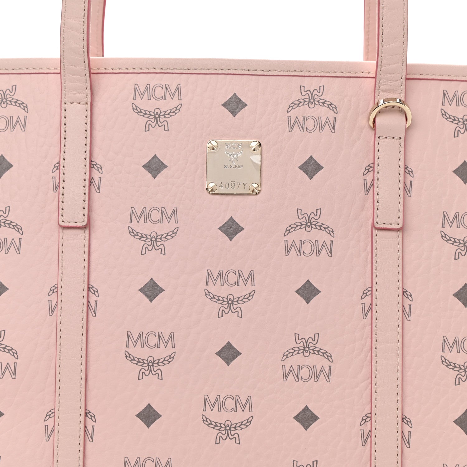 MCM Visetos Toni Shopper Tote Powder Pink 8 of 13