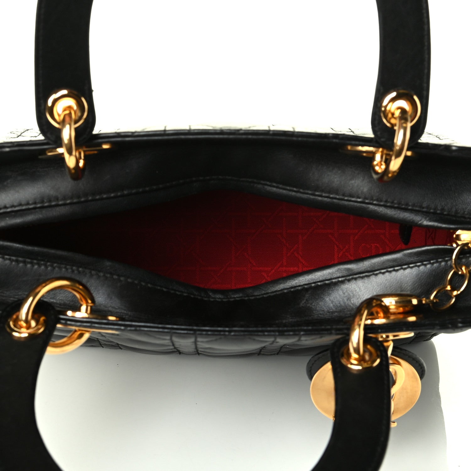 Christian Dior Lambskin Cannage Medium Lady Dior Black 4 of 6