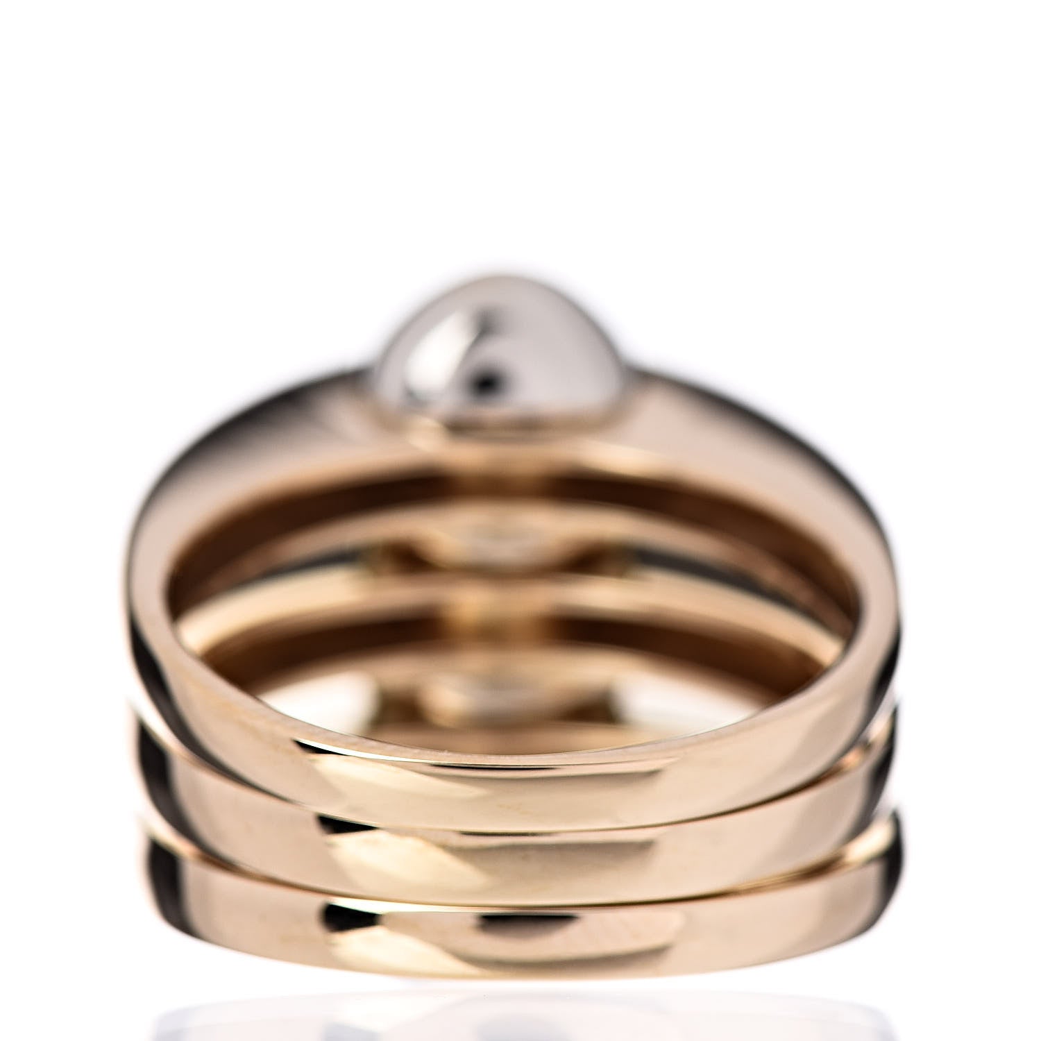 Bulgari 18K White Yellow Gold Triple Band Ring 54 6.75 4 of 5
