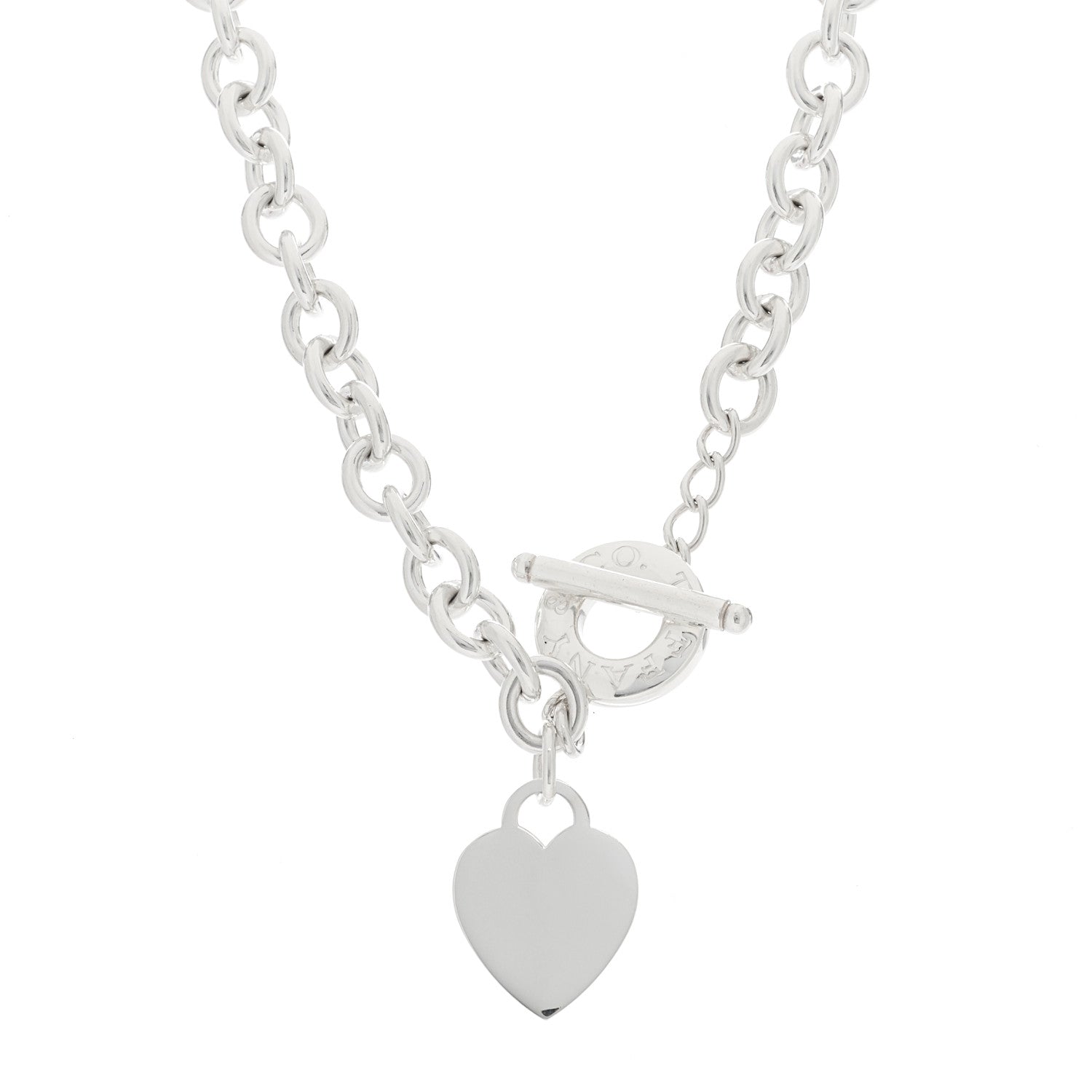 Tiffany Sterling Silver Heart Tag Toggle Necklace 1 of 5