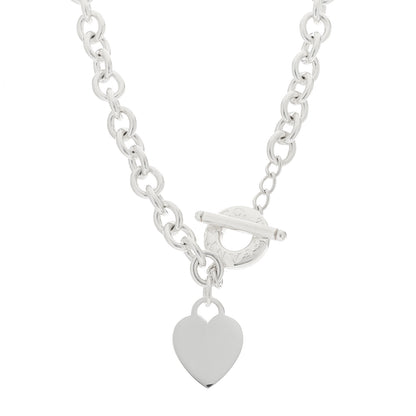 Tiffany Sterling Silver Heart Tag Toggle Necklace 1 of 5