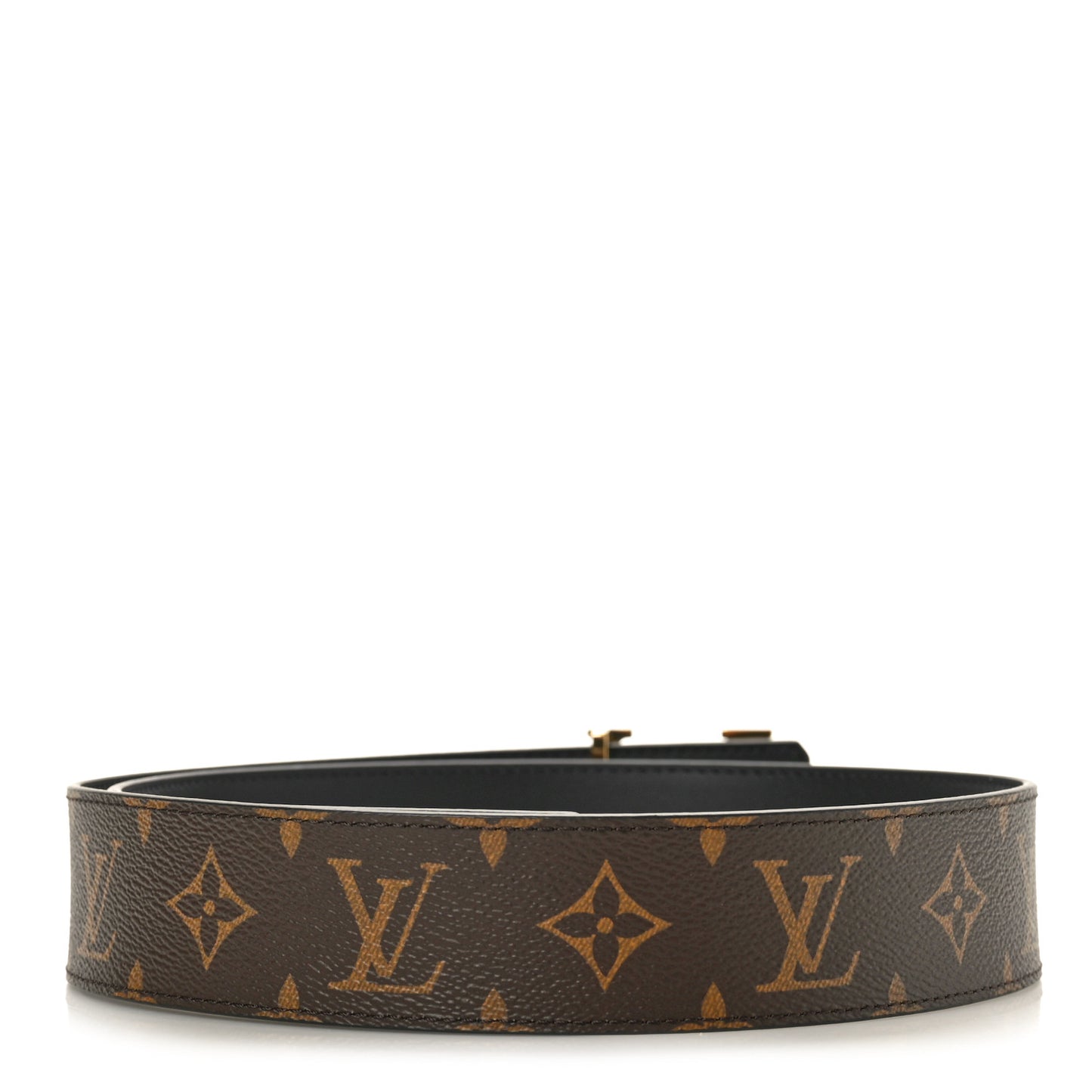 Calfskin Monogram 30mm LV Initiales Reversible Belt 80 32 Black