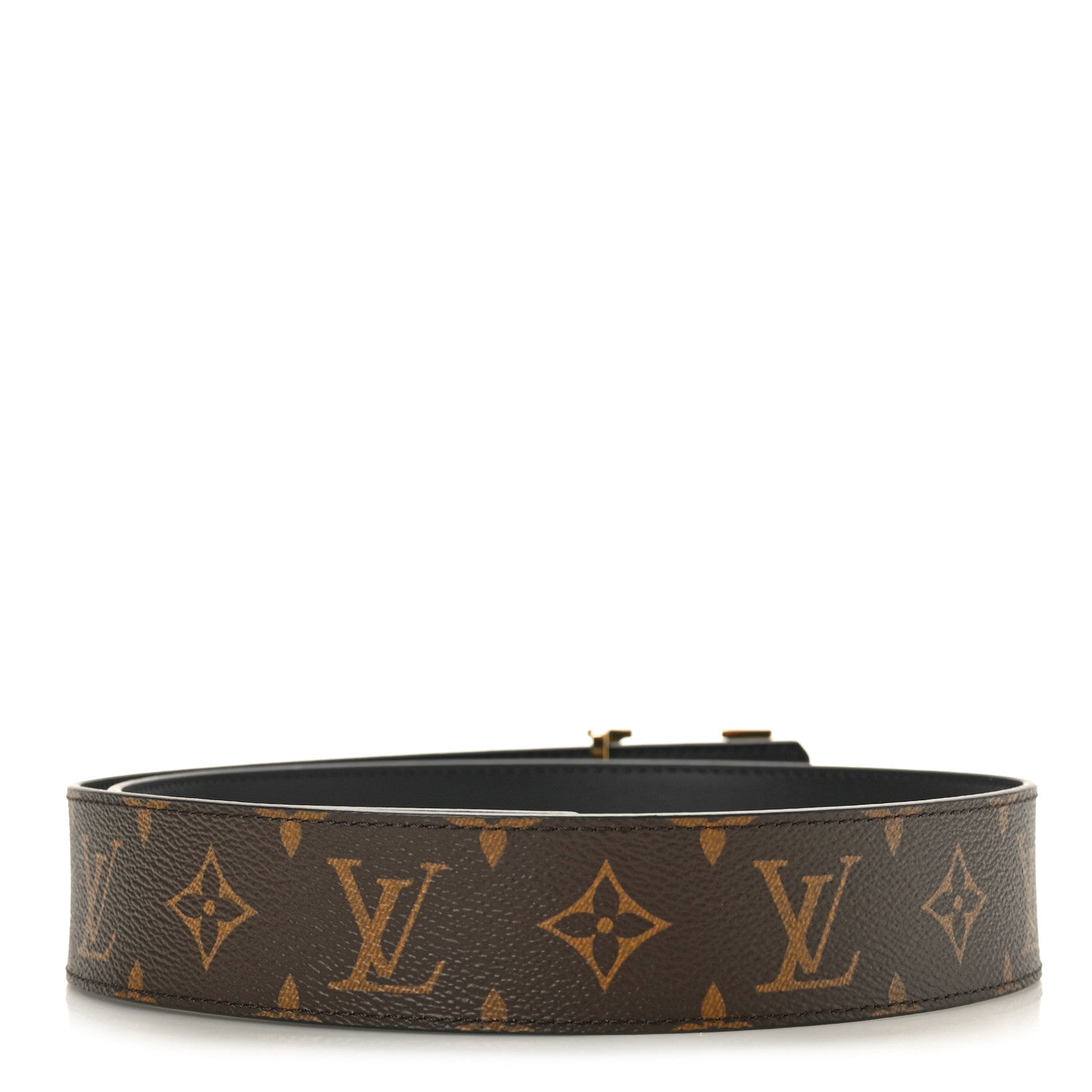 Louis Vuitton Calfskin Monogram 30mm LV Initiales Reversible Belt 80 32 Black 2 of 3