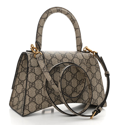 Balenciaga X GUCCI GG Supreme Monogram Small Hourglass Top Handle Bag Beige Ebony 3 of 9