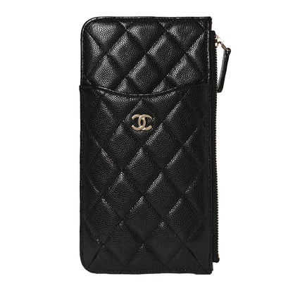 Chanel Caviar Quilted Classic Flat Wallet Pouch Black 1 of 10