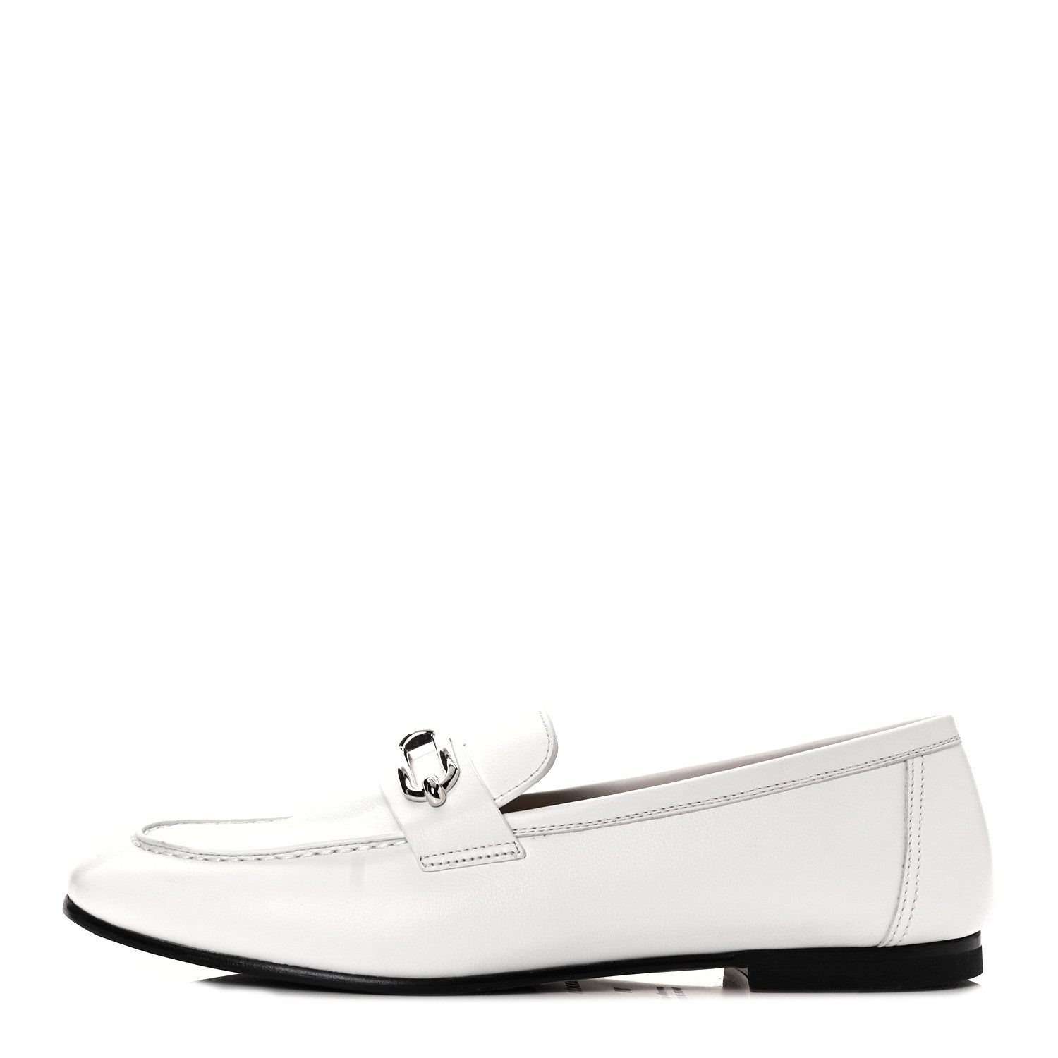 Hermes Calfskin Womens Colette Loafers 38 White 1 of 9