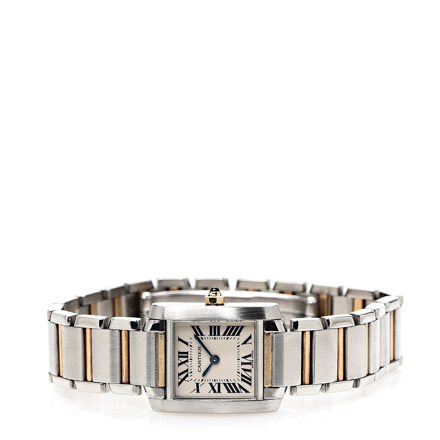 Cartier Stainless Steel 18K Yellow Gold 20mm Tank Francaise Quartz Watch 2 of 6