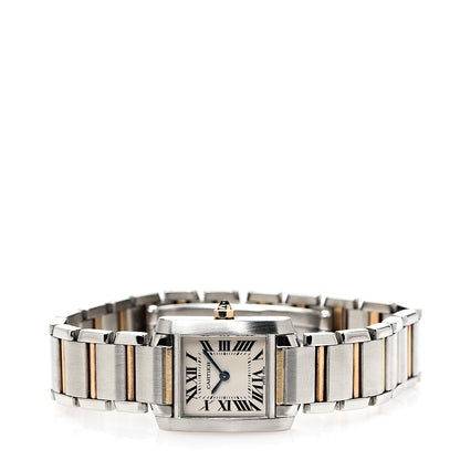 Cartier Stainless Steel 18K Yellow Gold 20mm Tank Francaise Quartz Watch 2 of 6