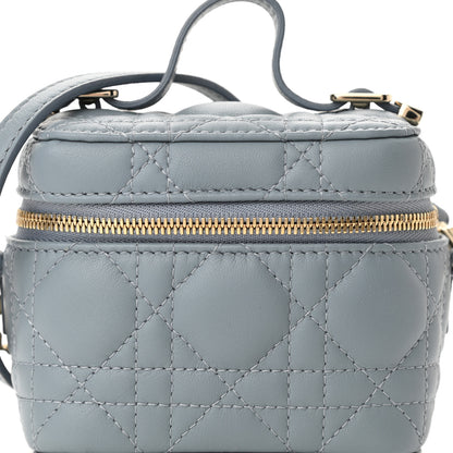 Christian Dior Lambskin Cannage Micro Lady Dior Vanity Case Light Blue 7 of 10