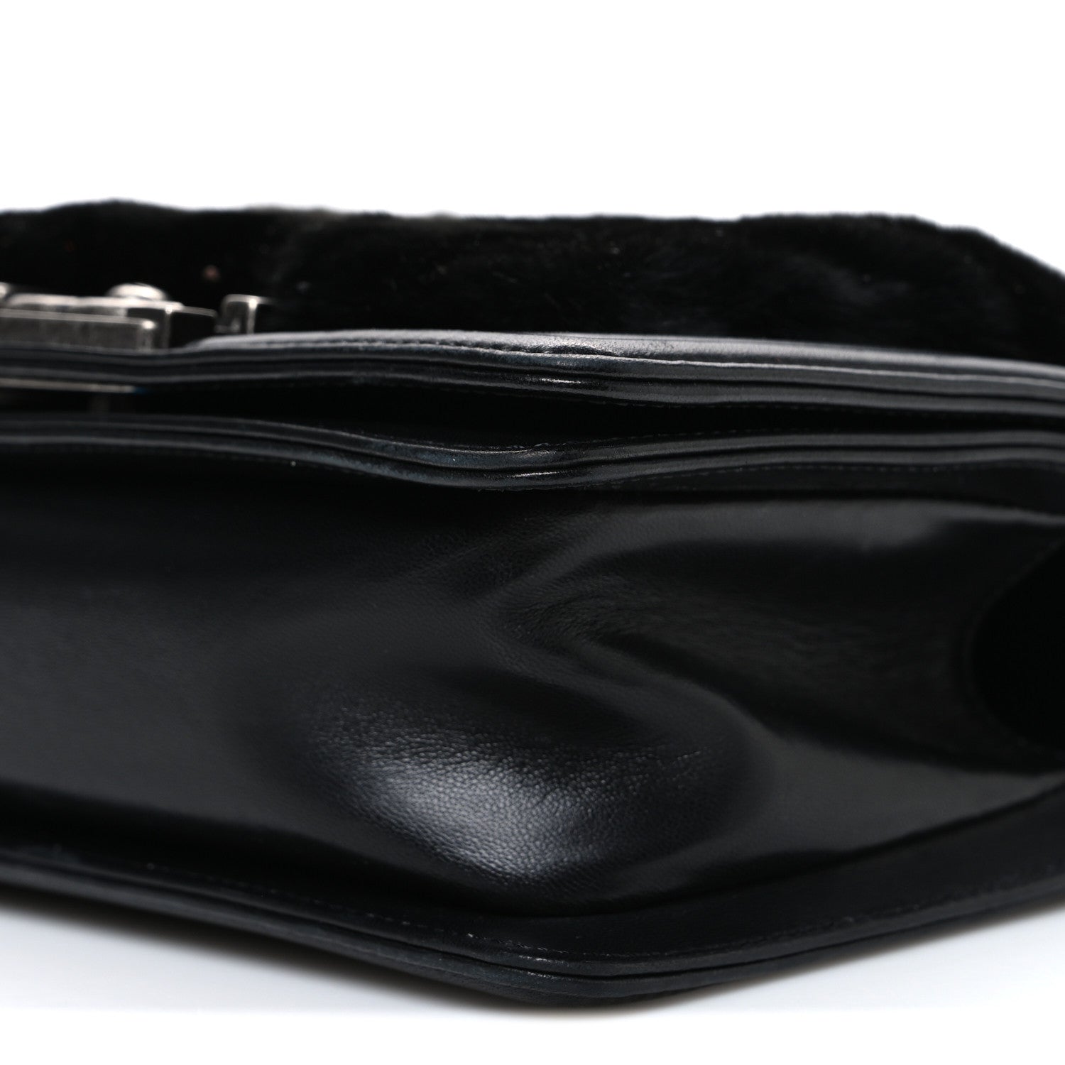 Chanel Orylag Rabbit Fur Calfskin Small Boy Flap Black 1830030