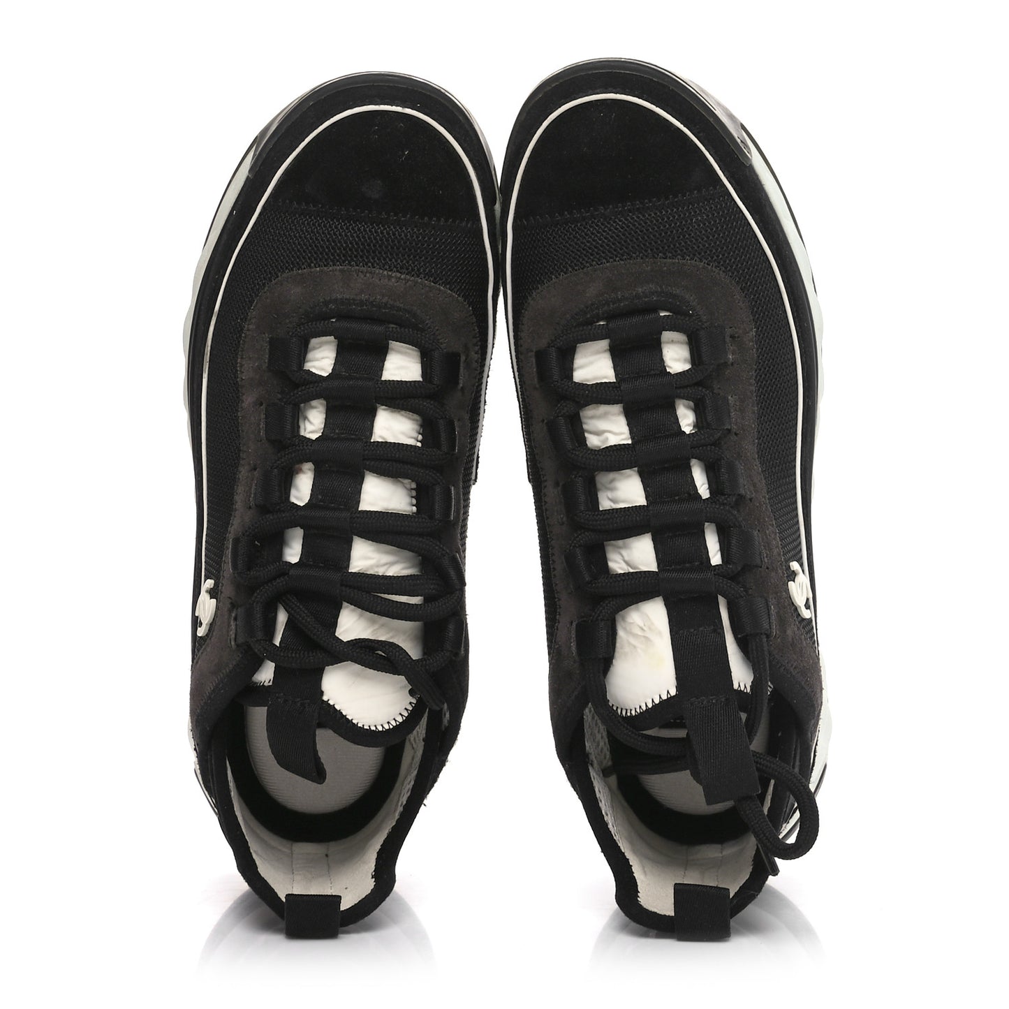 Velvet Calfskin CC Sneakers 39 Black