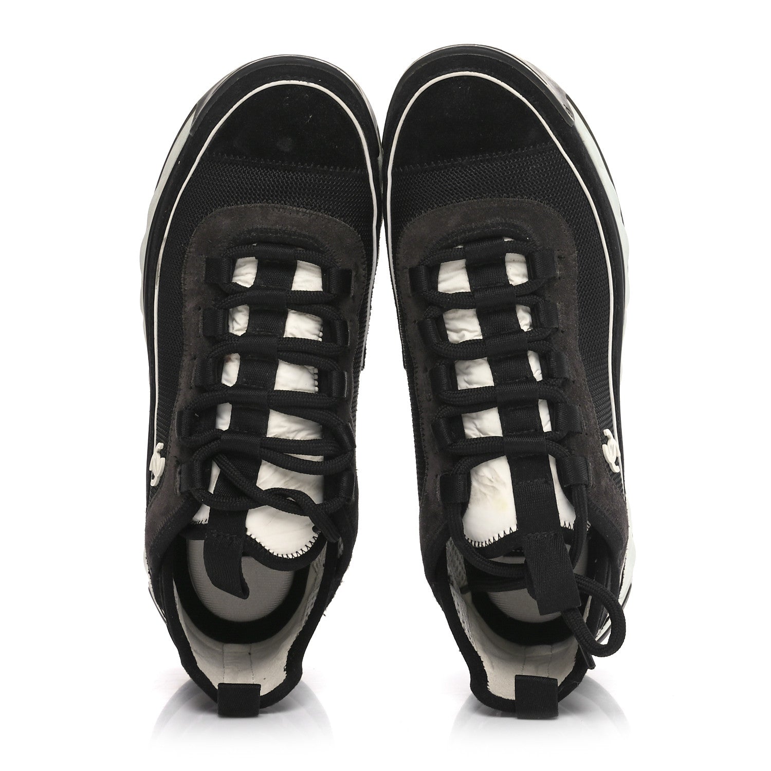 Chanel Velvet Calfskin CC Sneakers 39 Black 2 of 8