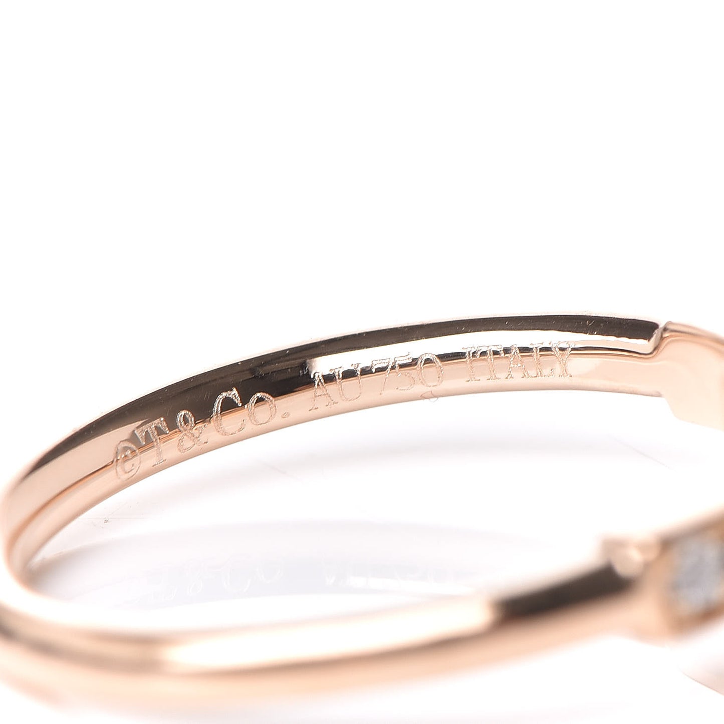 18K Rose Gold Diamond T Wire Ring 46 3.75