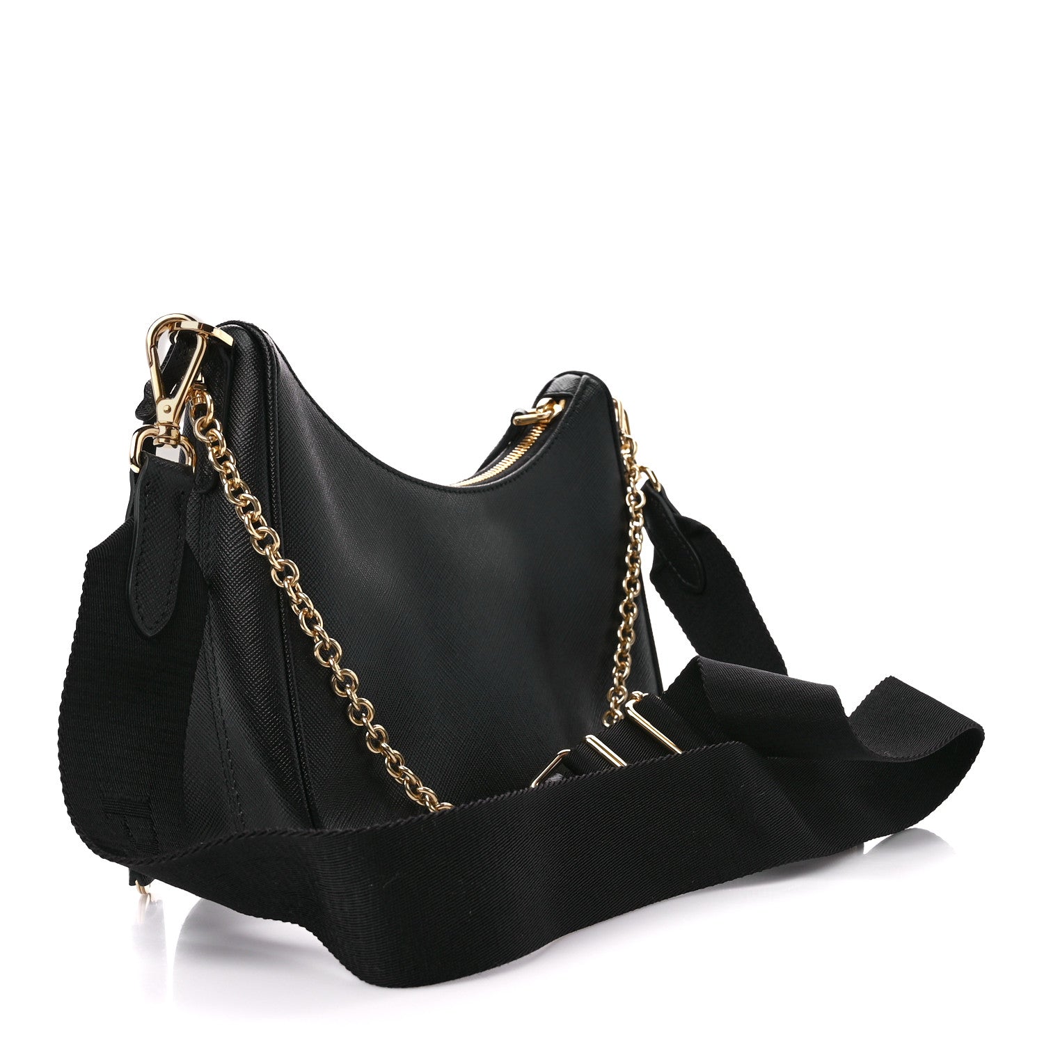 Prada Saffiano Lux Re-Edition 2005 Shoulder Bag Black 2 of 10