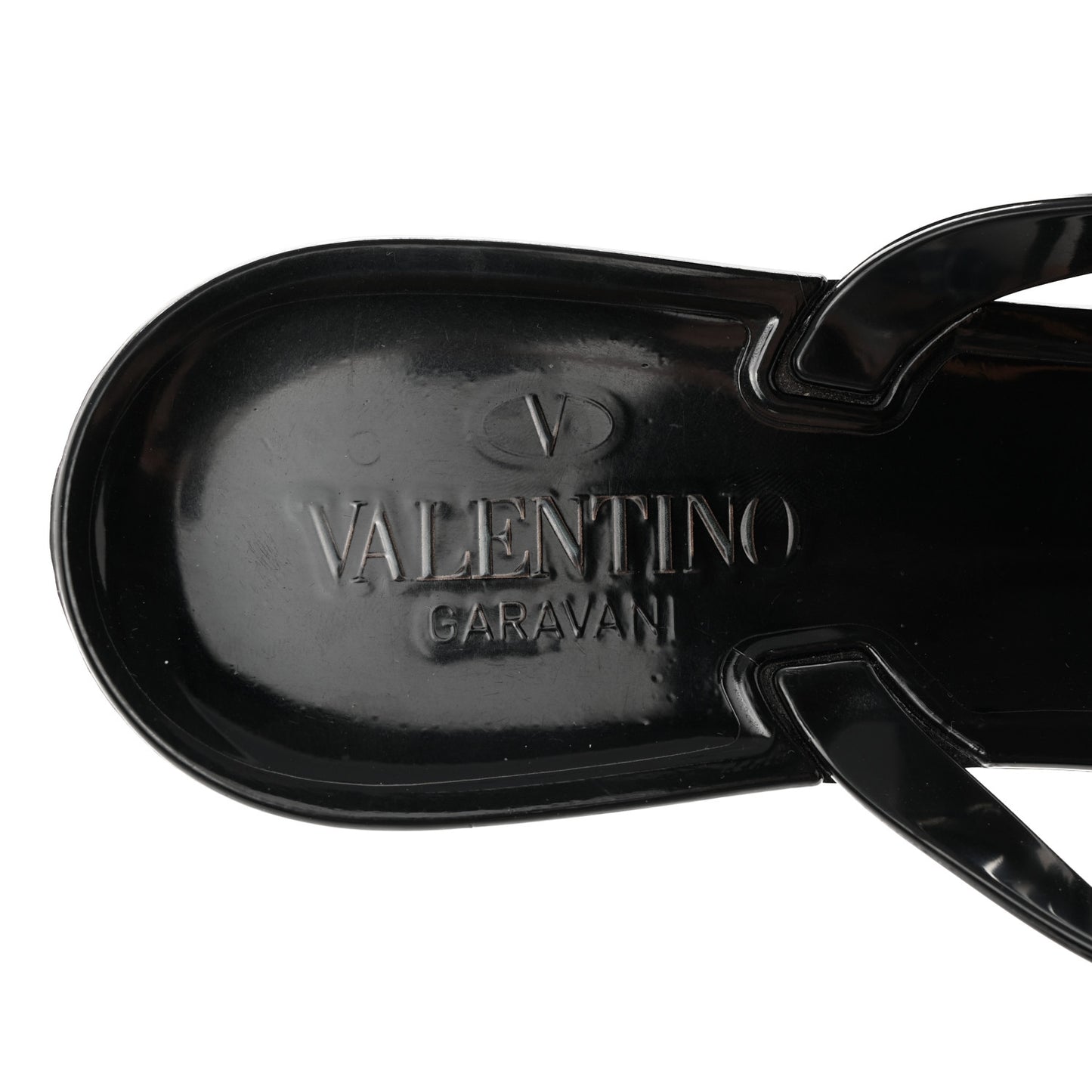 PVC Jelly Rockstud Bow Thong Sandals 41 Black
