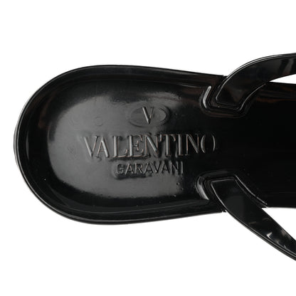 Valentino Garavani PVC Jelly Rockstud Bow Thong Sandals 41 Black 7 of 10