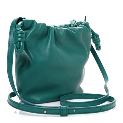 Loewe Mellow Nappa Lambskin Jade Mini Flamenco Knot Clutch Emerald Green 3 of 10