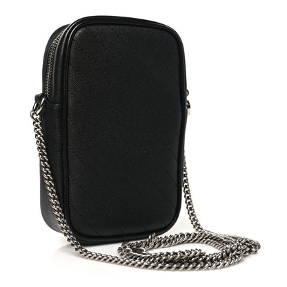 Gucci Sakai Be Green Calfskin Diagonal Stitched Mini Blondie Vertical Shoulder Bag Black 3 of 11