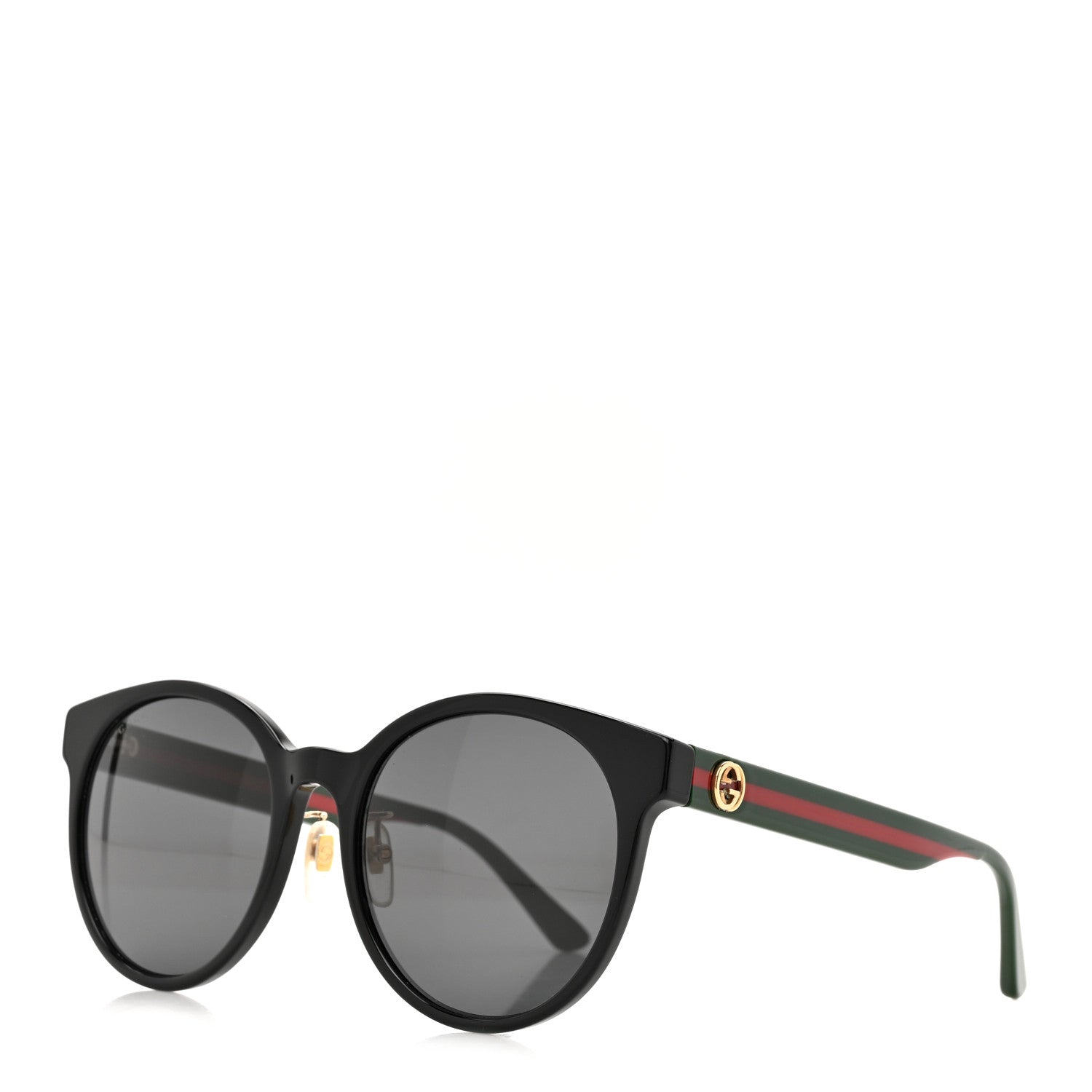 Gucci Acetate GG Web Round Eye Sunglasses GG0416SK Black 1 of 8