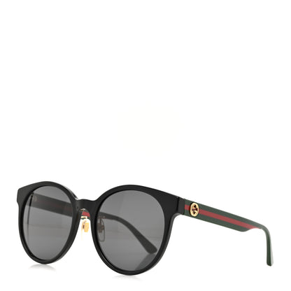 Gucci Acetate GG Web Round Eye Sunglasses GG0416SK Black 1 of 8