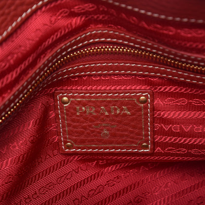 Prada Vitello Daino Top Handle Shoulder Bag Rosso 7 of 13