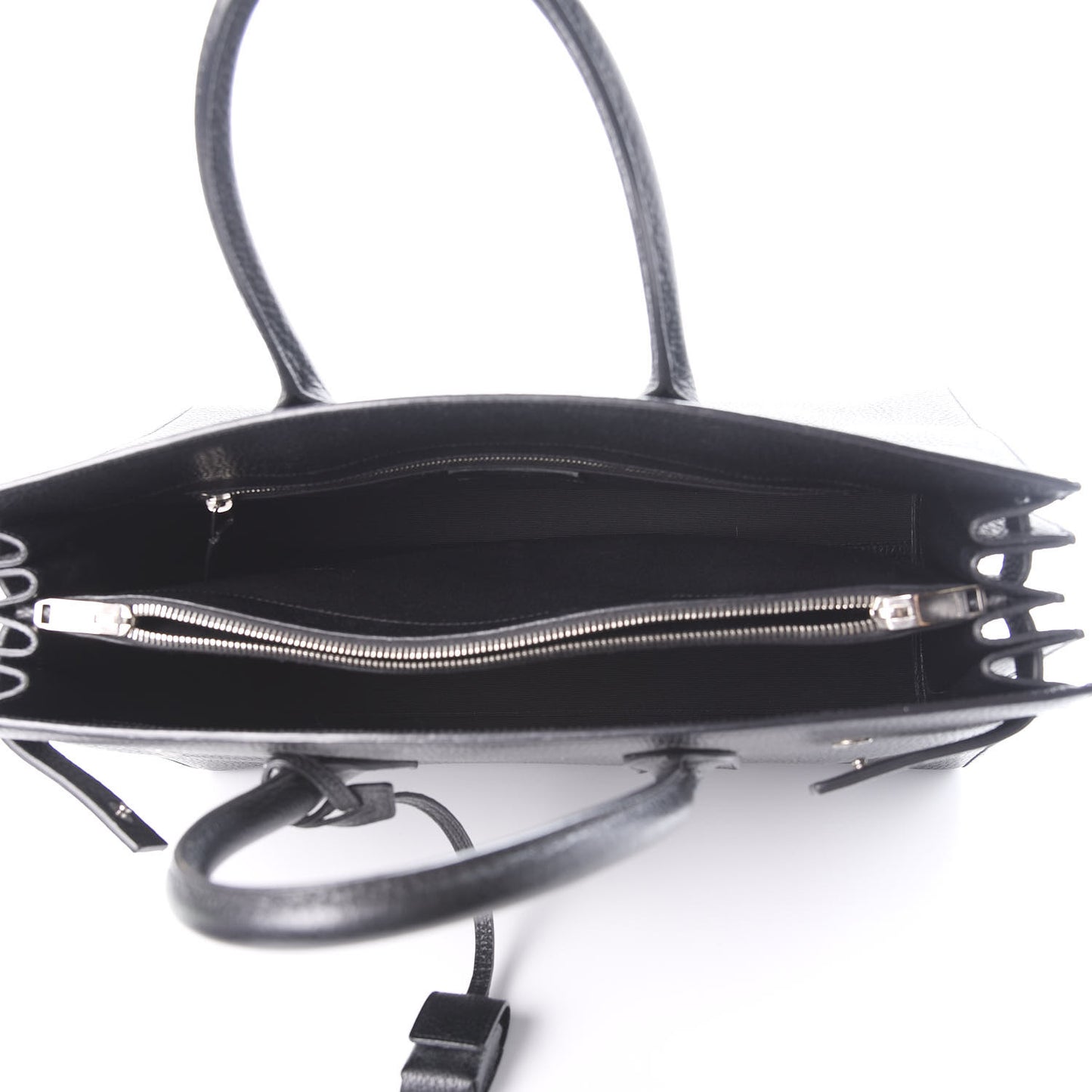 Grained Calfskin Large Sac De Jour Carryall Black