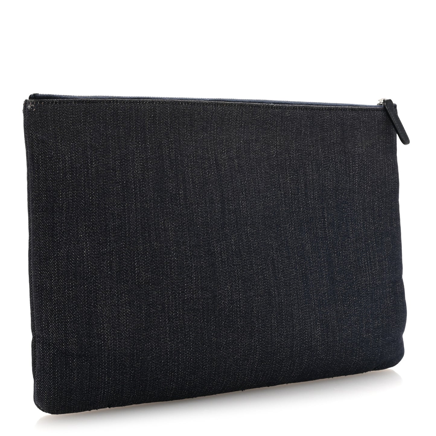 Denim Large Deauville Pouch Clutch Blue Orange