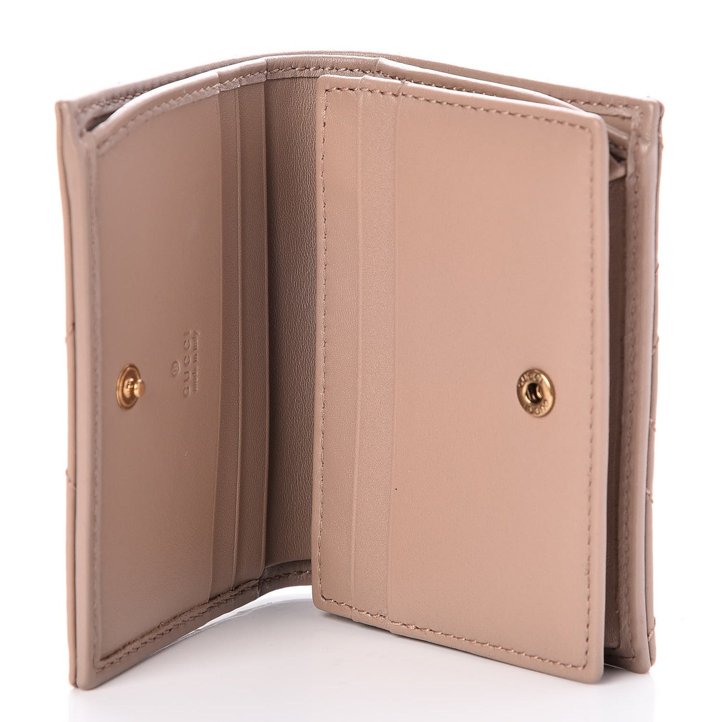 Calfskin Matelasse GG Marmont Card Case Wallet Porcelain Rose