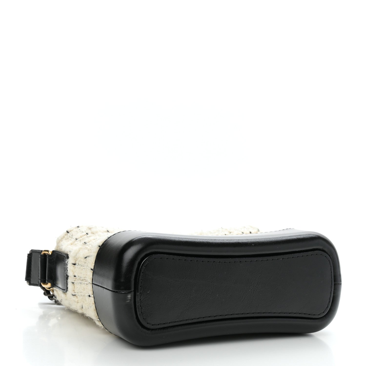 Chanel Tweed Calfskin Quilted Small Gabrielle Hobo Ivory Black 4 of 11