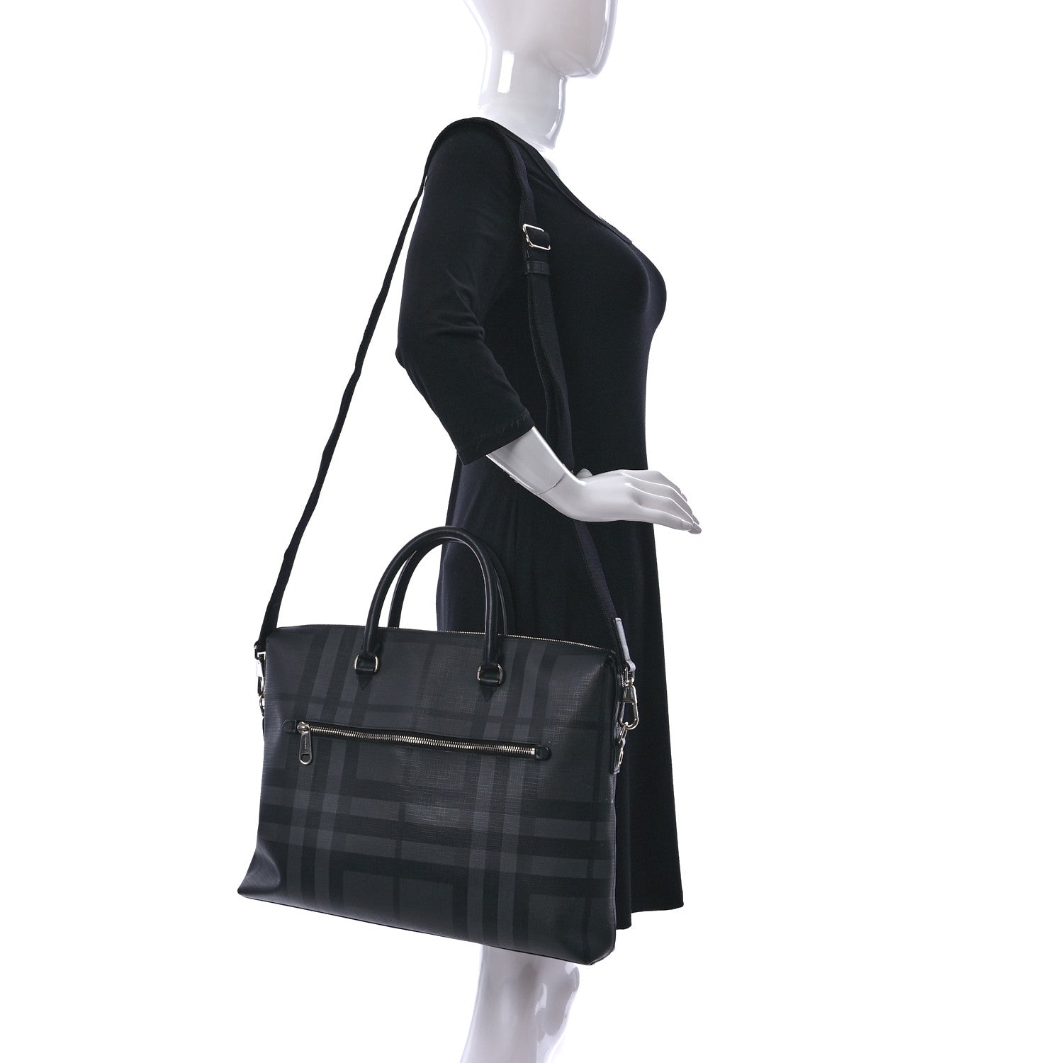 Burberry London Check Large Briefcase Black 3 of 9