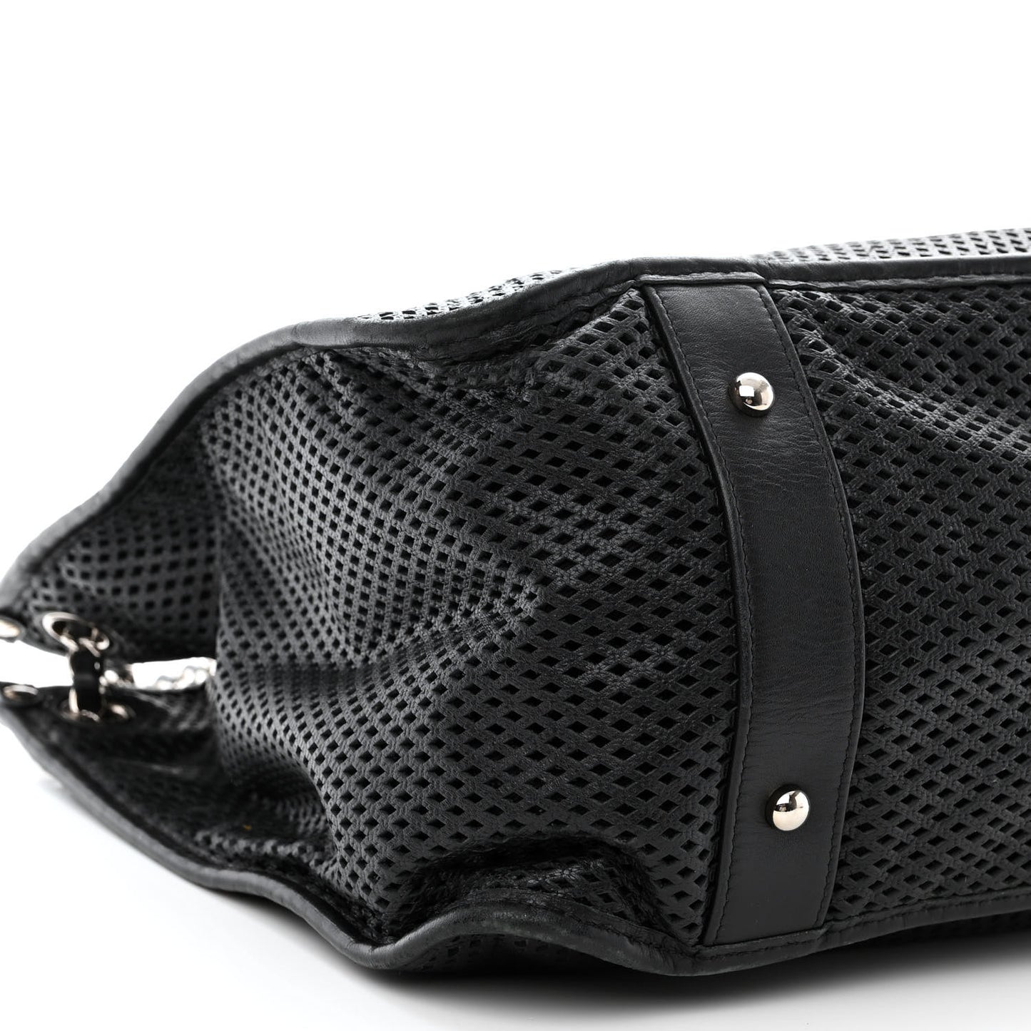 Calfskin Perforated Up In The Air Tote Black