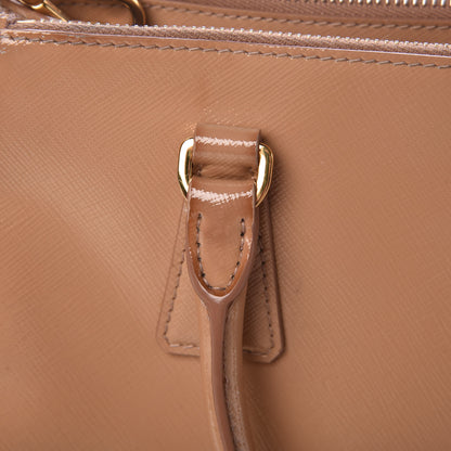 Prada Saffiano Vernice Mini Galleria Double Zip Tote Noisette 19 of 20