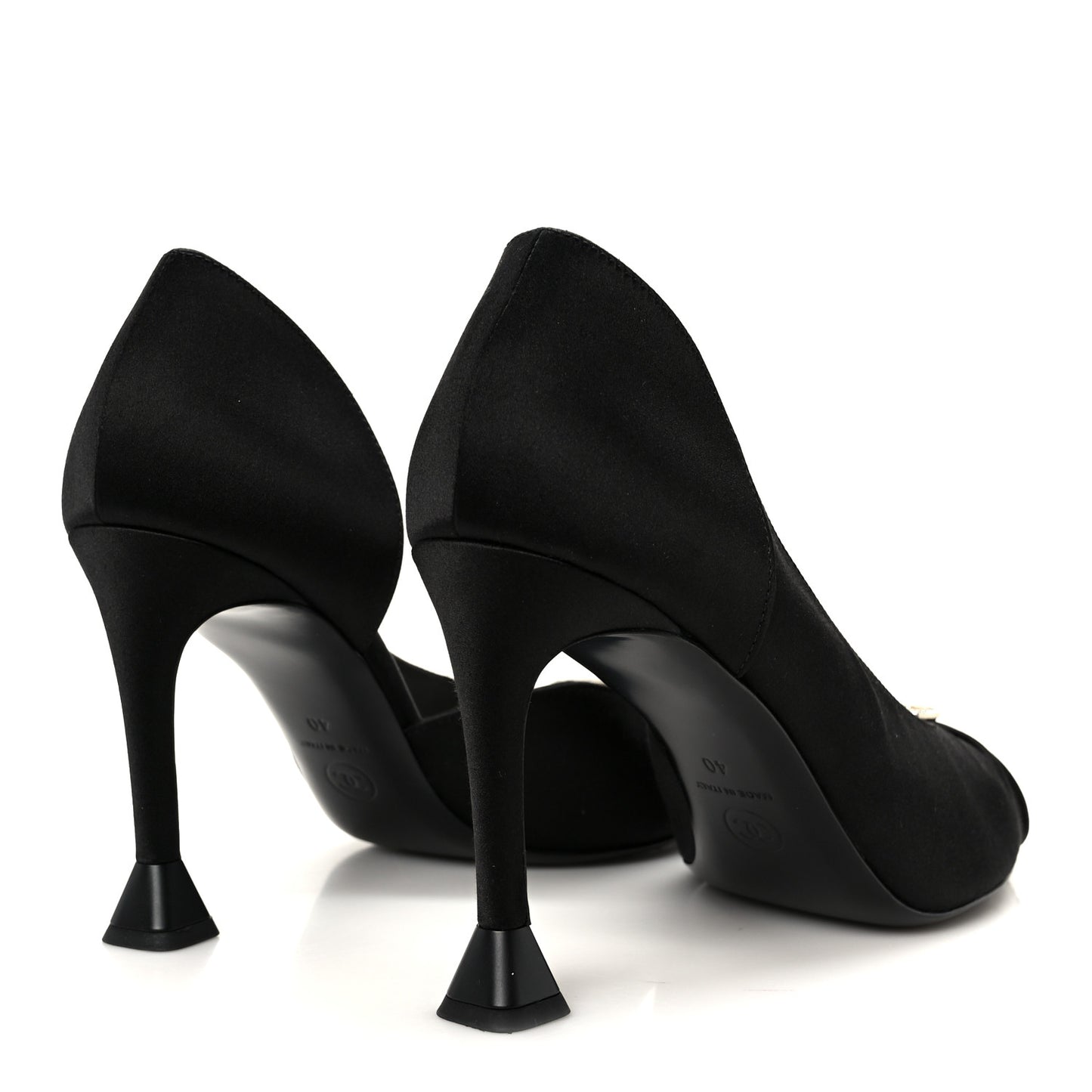 Satin Strass CC Pumps 40 Black