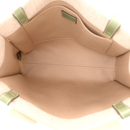 Chloe Cotton Calfskin Medium Woody Ribbon Tote White Green 5 of 10