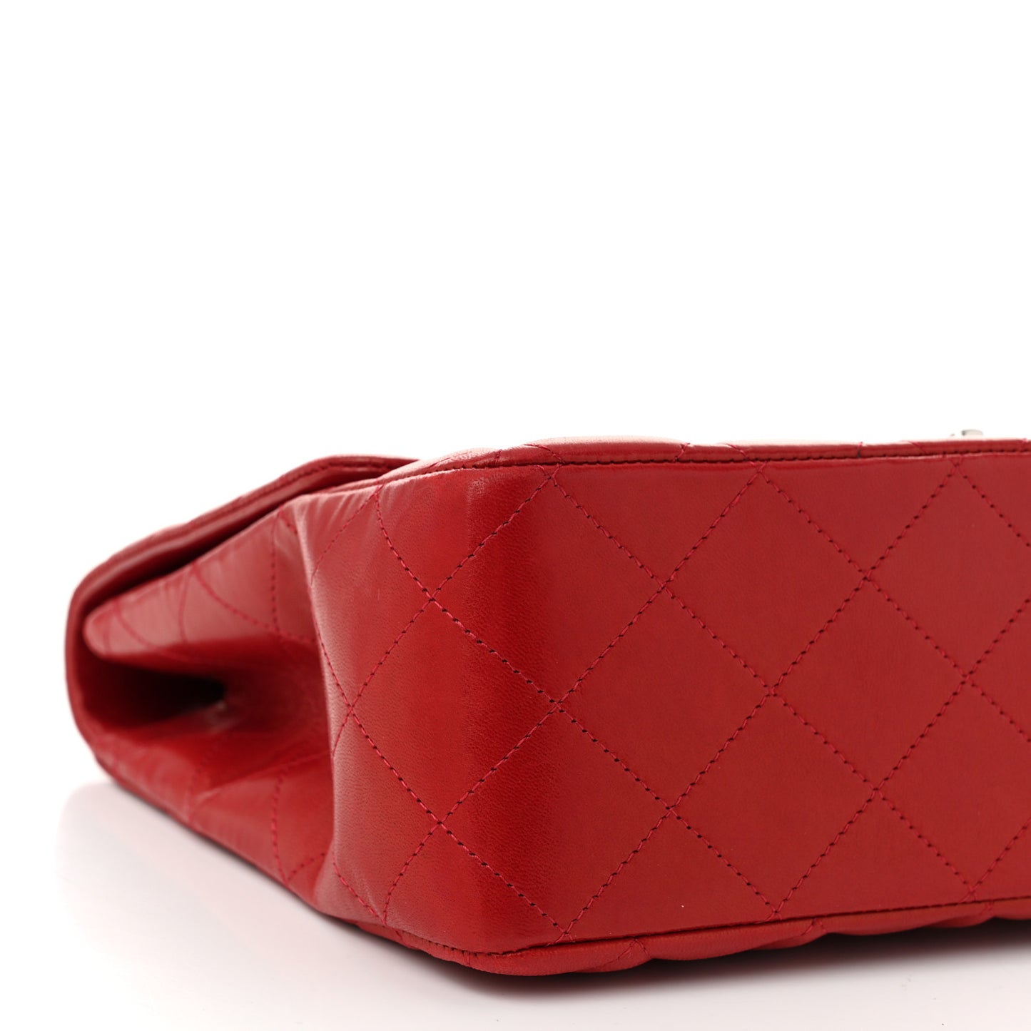 Lambskin Quilted Jumbo Single Flap Red