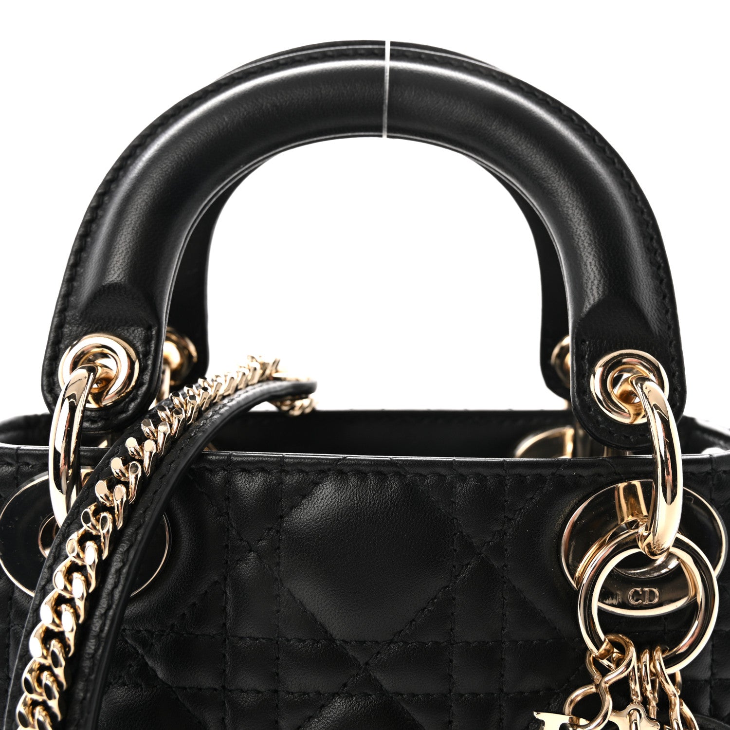 Christian Dior Lambskin Cannage Mini Lady Dior Black 7 of 9