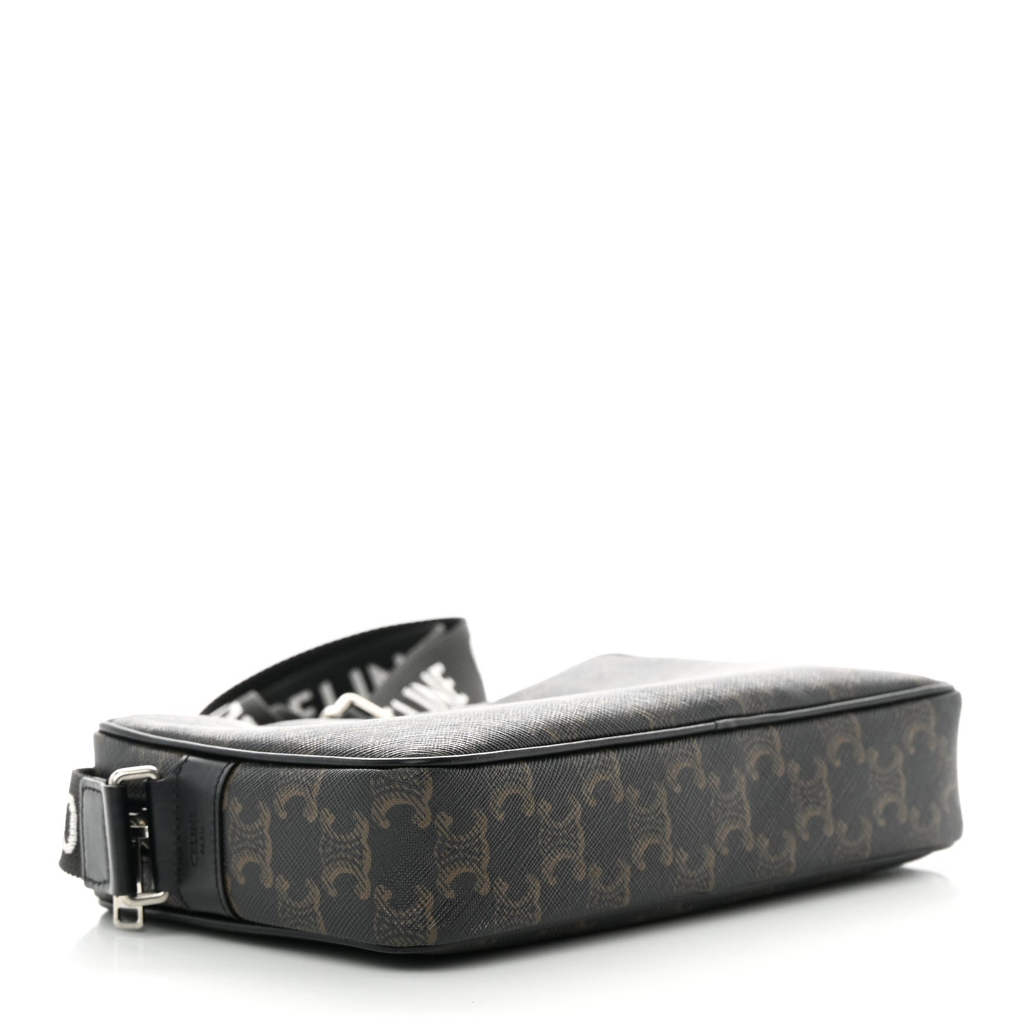 Triomphe Canvas Medium Horizontal Messenger Bag Black