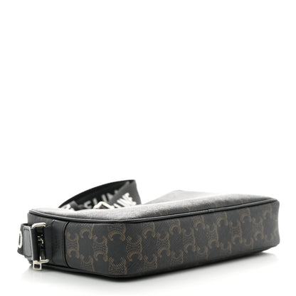 Celine Triomphe Canvas Medium Horizontal Messenger Bag Black 4 of 13
